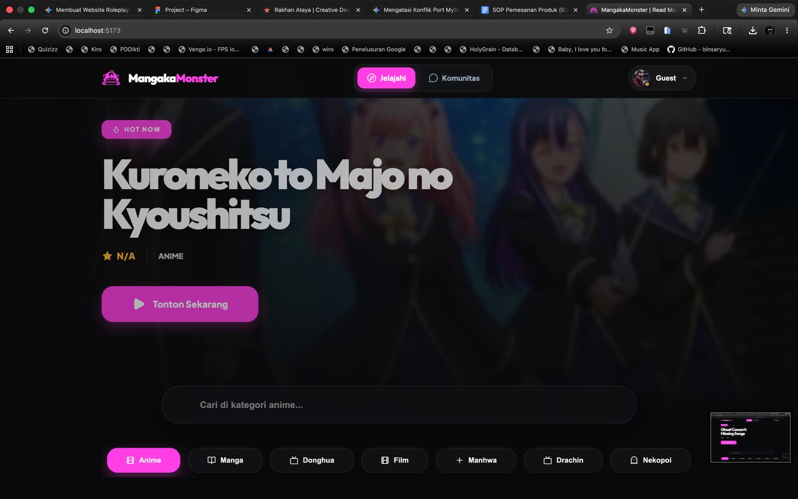 Thumbnail for Mangakamonster project by Creative Developer Rakhan Ataya